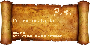 Priher Adelaida névjegykártya